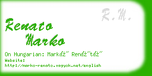 renato marko business card